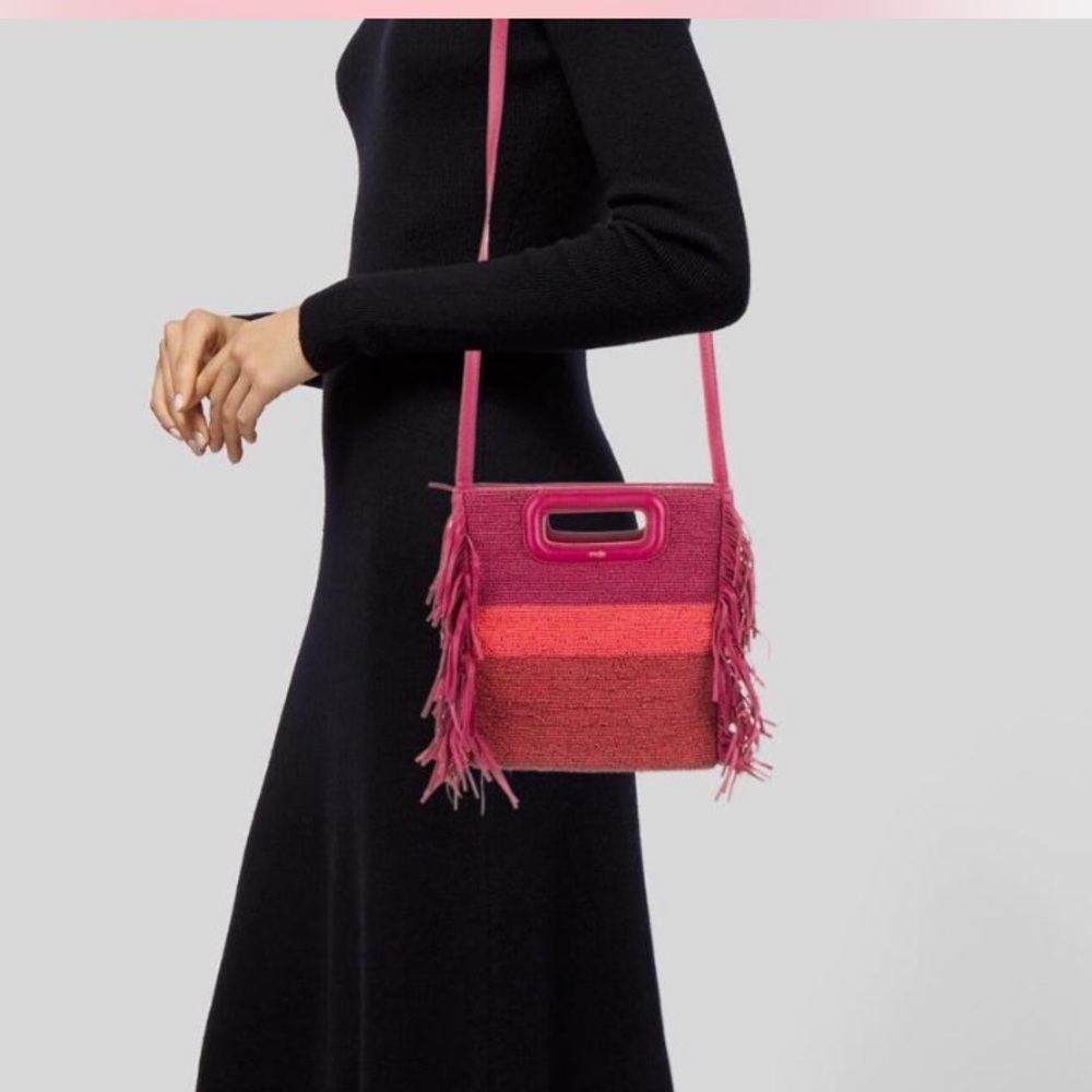 Maje Fringe Trimmed Leather Handle Bag 
Price is set.